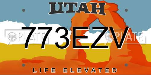 773EZV Utah License Plate