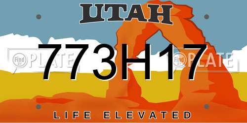773H17 Utah License Plate