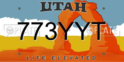 773YYT Utah License Plate