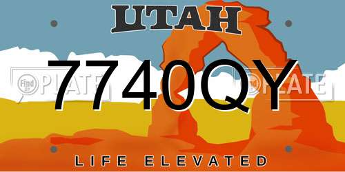 7740QY Utah License Plate