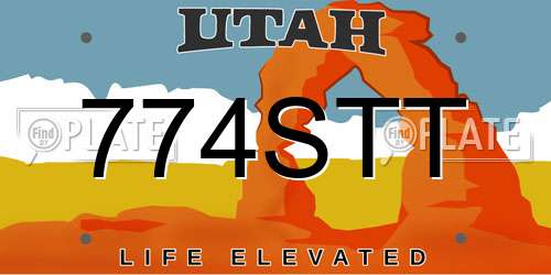 774STT Utah License Plate