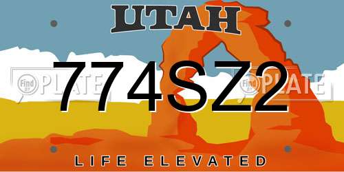 774SZ2 Utah License Plate