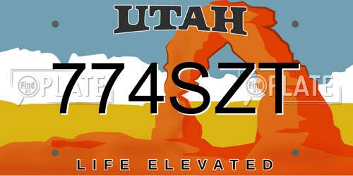 774SZT Utah License Plate