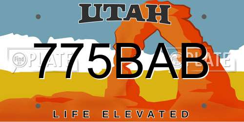 775BAB Utah License Plate
