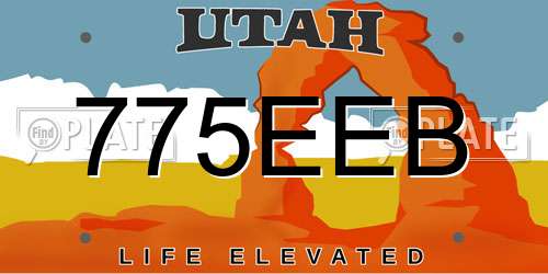 775EEB Utah License Plate
