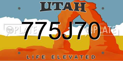 775J70 Utah License Plate
