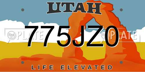775JZ0 Utah License Plate