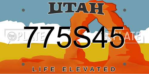 775S45 Utah License Plate