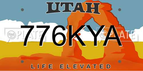 776KYA Utah License Plate