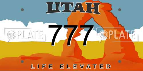 777 Utah License Plate