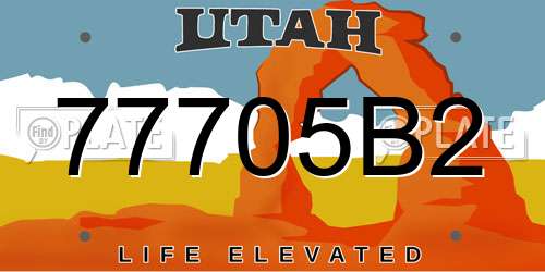 77705B2 Utah License Plate
