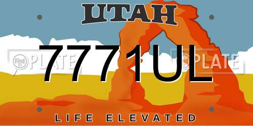 7771UL Utah License Plate
