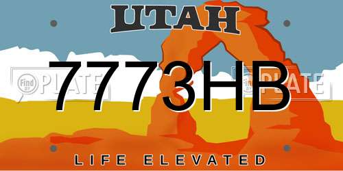 7773HB Utah License Plate