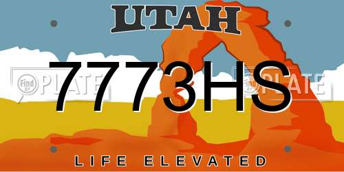 7773HS Utah License Plate