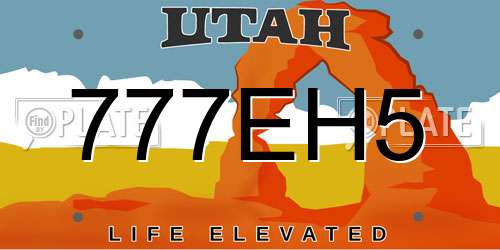 777EH5 Utah License Plate
