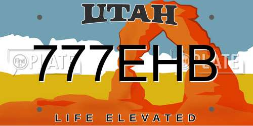 777EHB Utah License Plate