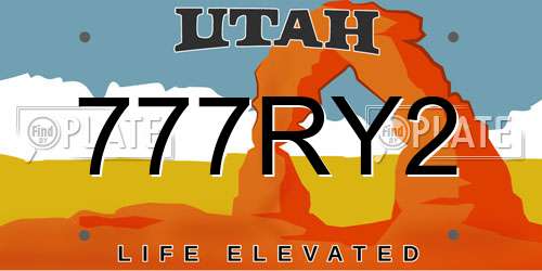 777RY2 Utah License Plate