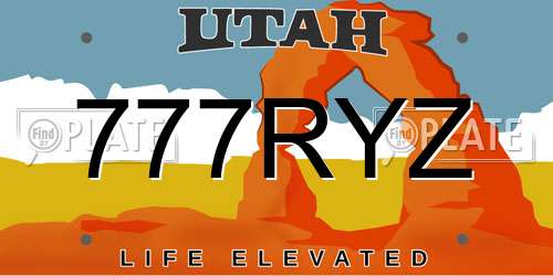 777RYZ Utah License Plate