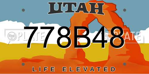 778B48 Utah License Plate