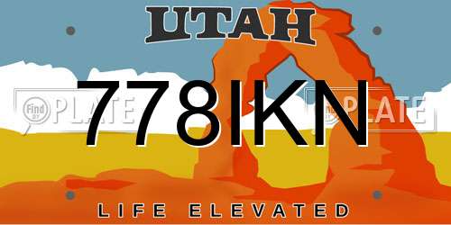 778IKN Utah License Plate