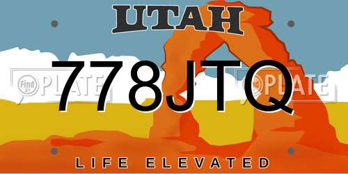 778JTQ Utah License Plate