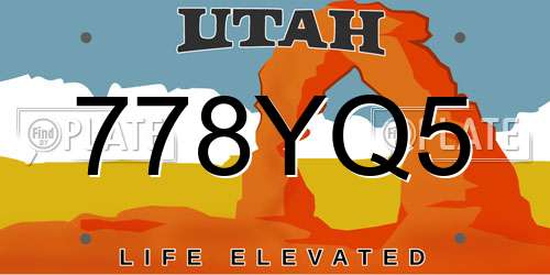 778YQ5 Utah License Plate