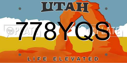778YQS Utah License Plate