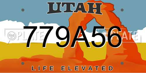 779A56 Utah License Plate