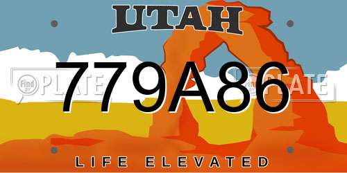 779A86 Utah License Plate