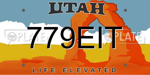 779EIT Utah License Plate