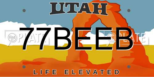 77BEEB Utah License Plate