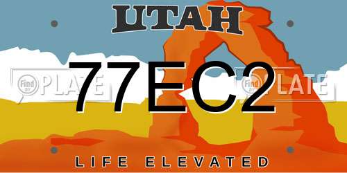 77EC2 Utah License Plate