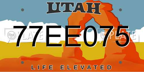 77EE075 Utah License Plate
