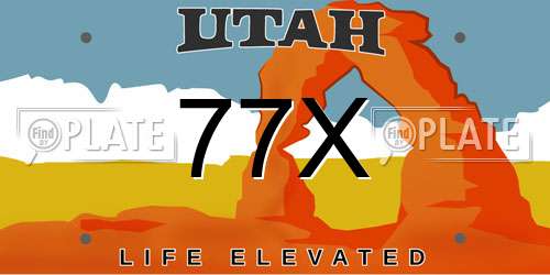 77X Utah License Plate