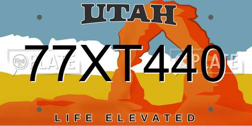 77XT440 Utah License Plate