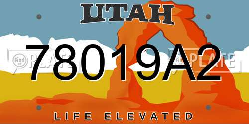 78019A2 Utah License Plate