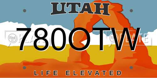 780OTW Utah License Plate