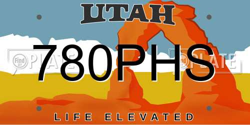 780PHS Utah License Plate