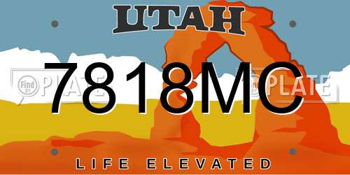 7818MC Utah License Plate