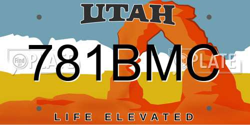 781BMC Utah License Plate