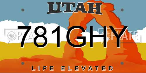 781GHY Utah License Plate
