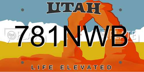 781NWB Utah License Plate