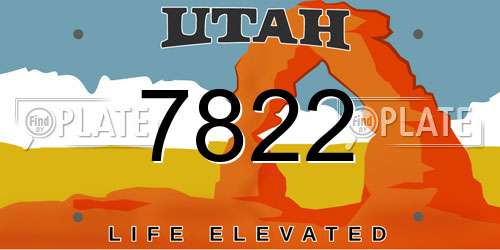 7822 Utah License Plate