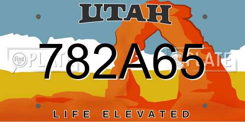 782A65 Utah License Plate