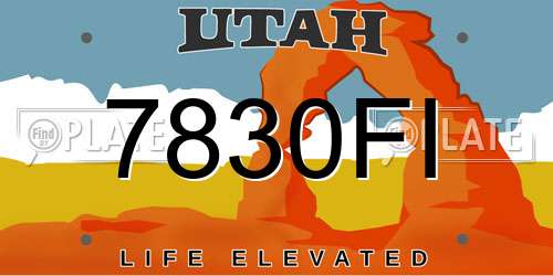 7830FI Utah License Plate