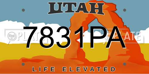 7831PA Utah License Plate