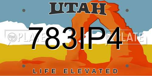 783IP4 Utah License Plate