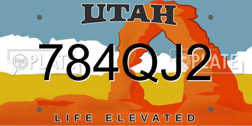784QJ2 Utah License Plate
