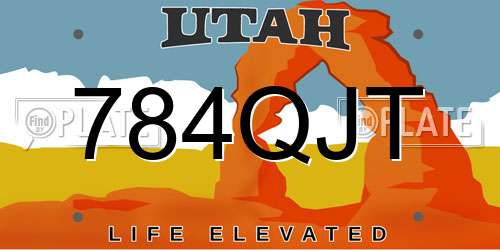 784QJT Utah License Plate