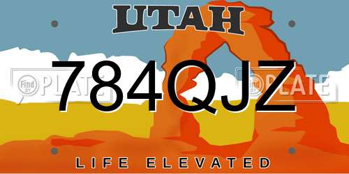 784QJZ Utah License Plate